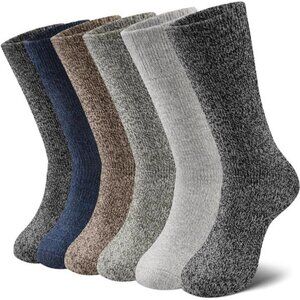 6 Pairs Wool Socks Mens Soft Warm Winter Socks - Soft Wool Hiking Socks